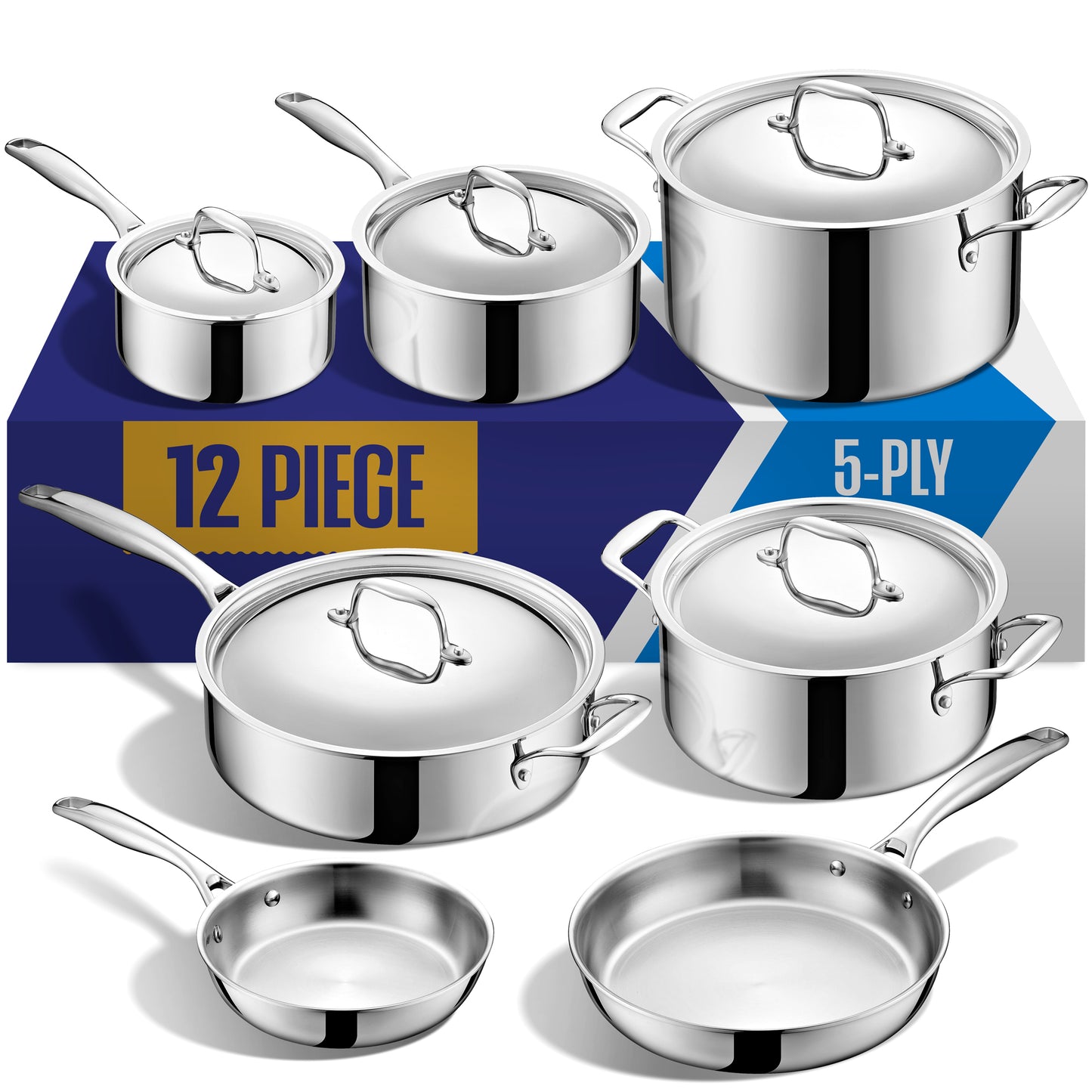 The All-Rounder Set | 5-Ply Stainless 12-Piece Set