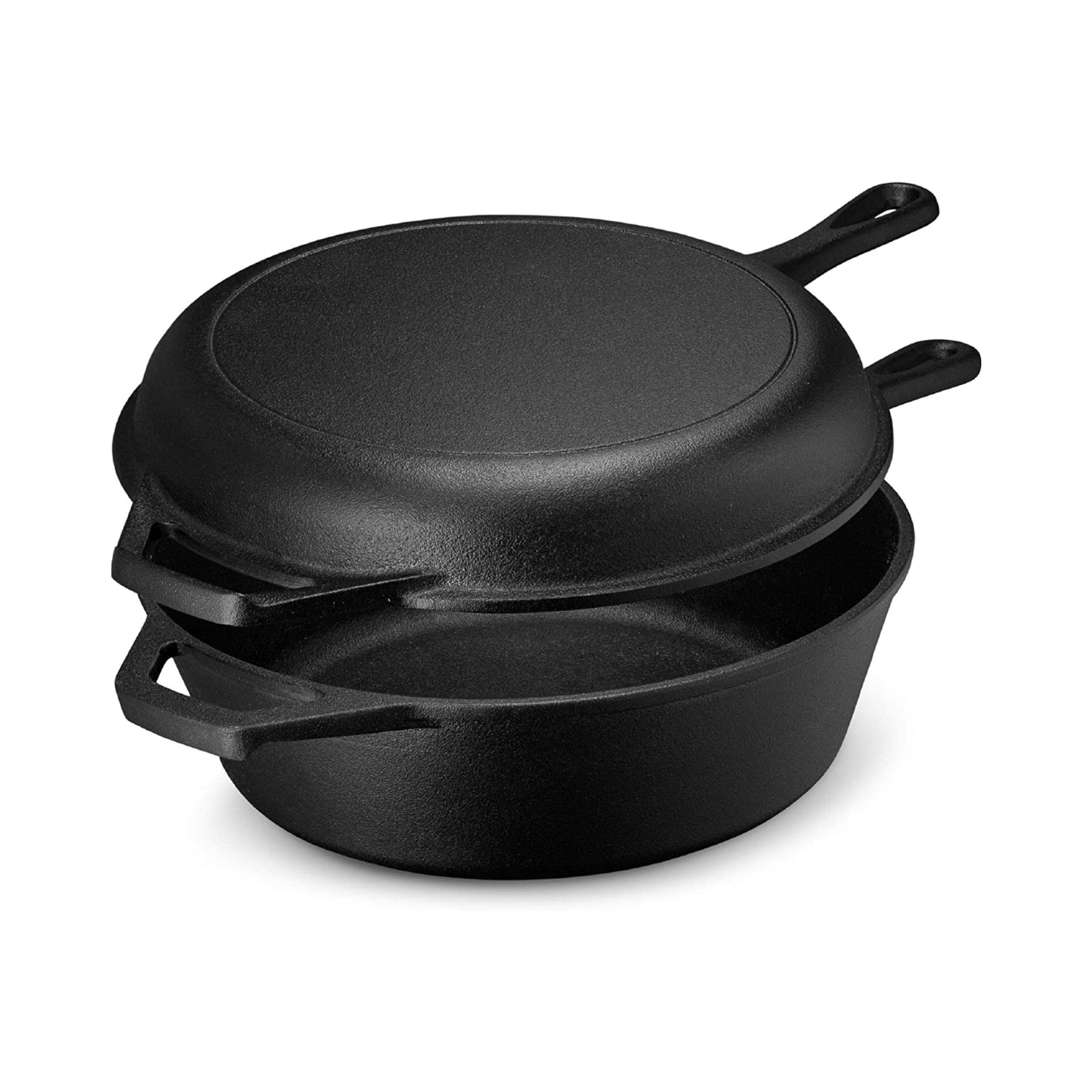 Camping Dutch Oven,9 Qt Pre-Seasoned Camping Cookware Pot With Lid - Lid  Lifter,Cast Iron Deep Pot with Metal Handle for Camping Cooking BBQ Baking  Campfire Modern Black 