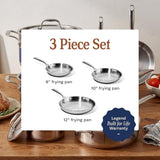 5-Ply Stainless Frying Pan Set | 3-Piece
