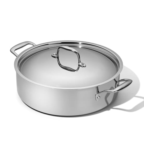 Stainless Steel 5-Ply Sauté Pan with Lid | 7 Quart