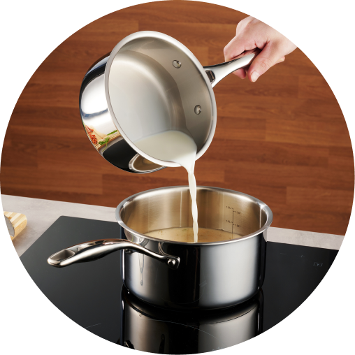 Pouring from a Legend pan into a pot