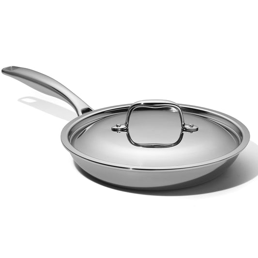 Stainless Steel 5-Ply Frying Pan with Lid | 10 inch