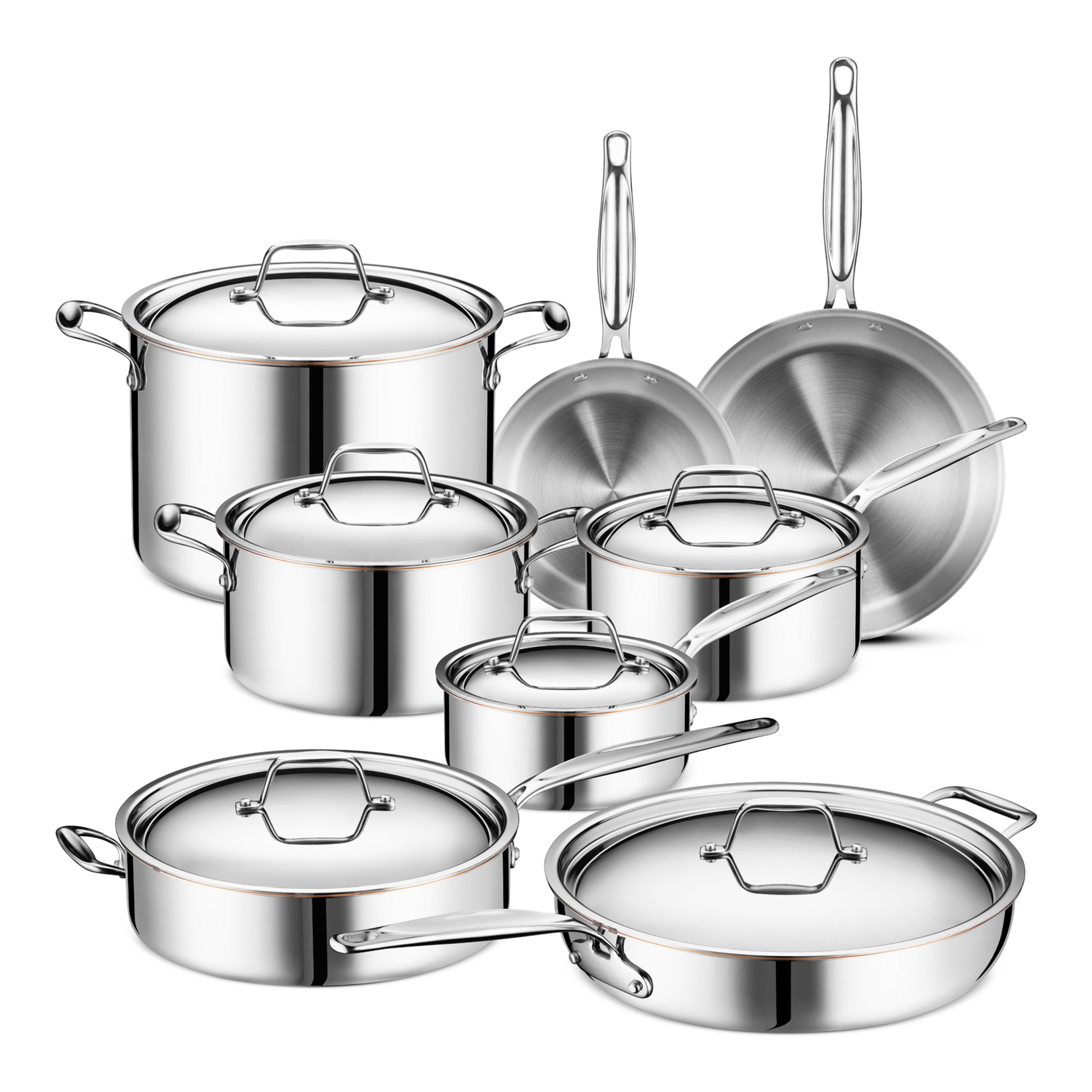 Legend 14 Piece Stainless Steel 5-Ply MultiPly Cookware Set Used