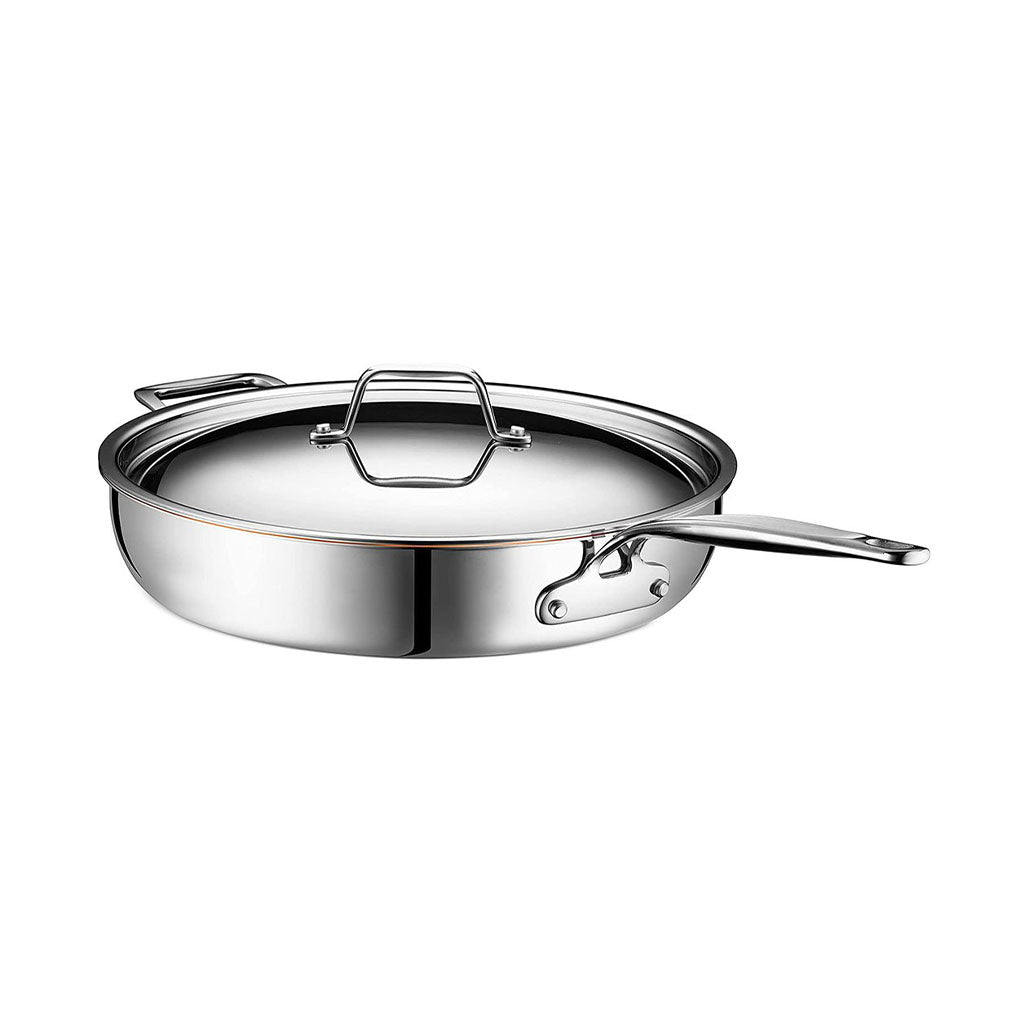 Legend 5 Quart 10 Saute Pan w/Lid Copper Core 5 ply Stainless Steel | Home  Chef Grade Clad Deep 5qt 5ply Large Sauté Pot | For Cooking Soup, Steamer